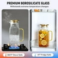thumbnail image 4 of ThrottleT-40 oz,1.2Liter Square Glass Pitcher with Lid and Spout, Water Pitchers with Handle for Fridge, Glass Carafe for Hot/Cold Drink, Large Jug for Iced Tea, Coffee, Beverage, Cold, 4 of 12