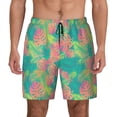 thumbnail image 2 of Goofa Colorful Palm Leaves Printed Men's Swim Trunks Board Shorts Quick Dry Mens Swimming Trunks with Compression Liner,Breathable Fit Hawaii Beach Shorts-, 2 of 9