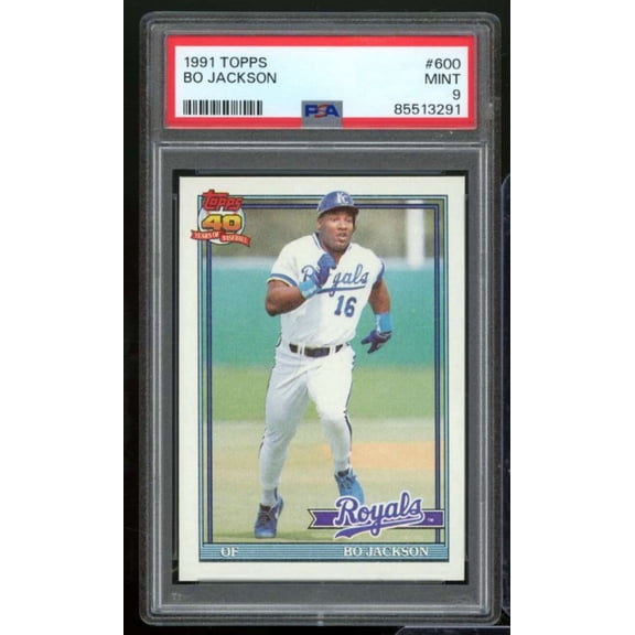 Bo Jackson Card 1991 Topps #600 PSA 9