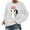 White, variant on Fashion Women Casual O-neck Animal Cat Printing Long-sleeved Sweatshirt