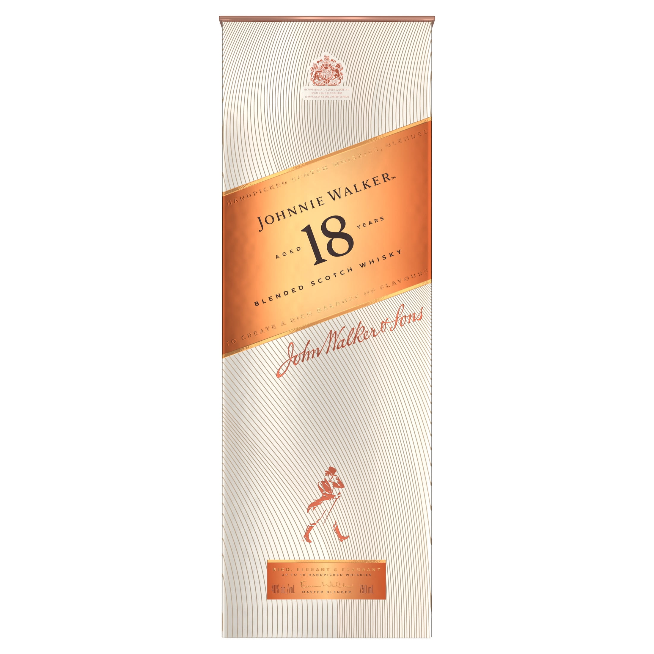 Johnnie Walker Aged 18 Years Blended Scotch Whisky, 750 mL, 40