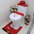 thumbnail image 4 of Juego de funda para asiento de inodoro de baño, impermeable, a prueba de moho y con diseño navideño, almohadilla para pies y funda para tanque de agua, 4 of 12