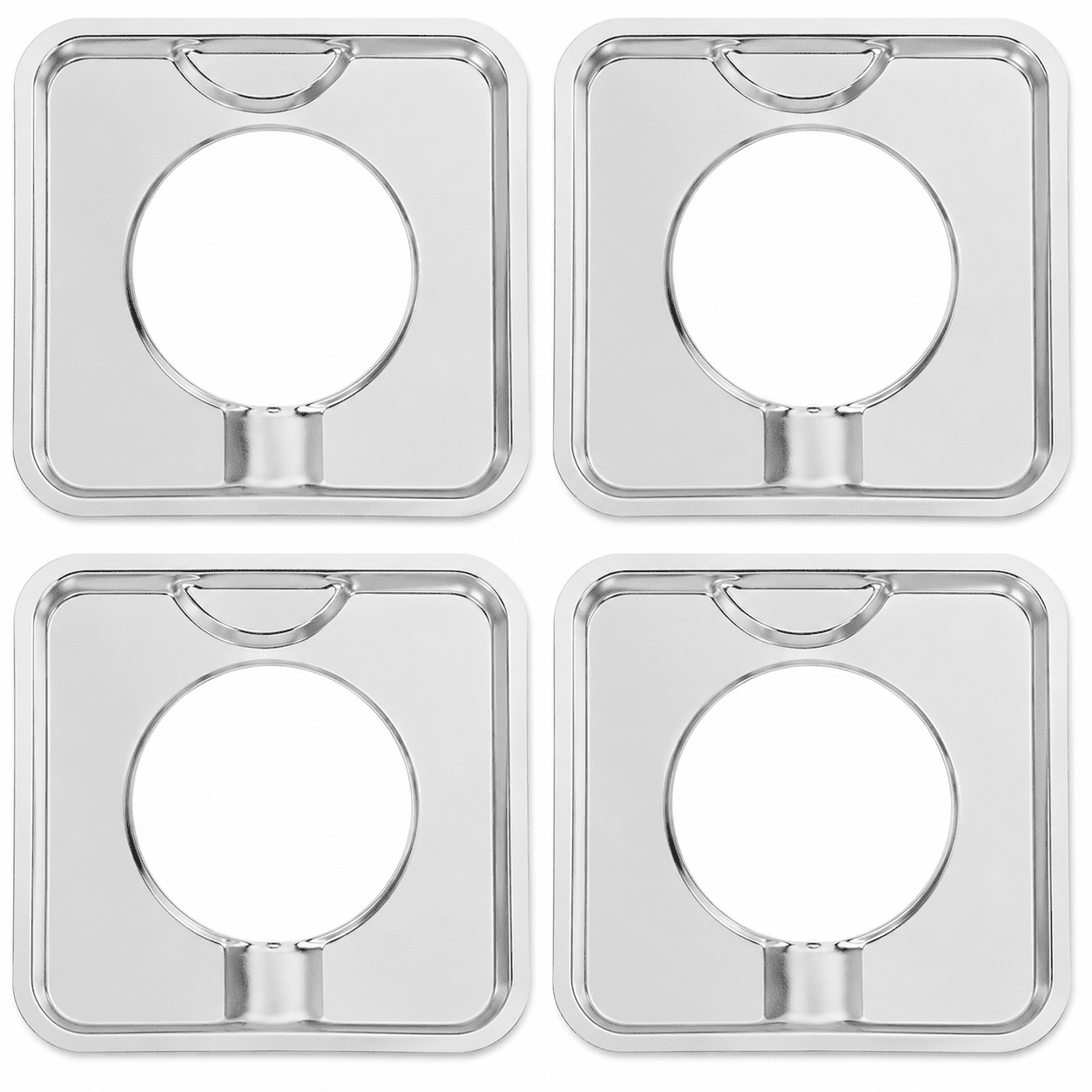 ABPETE 4pcs Square Gas Stove Burner Drip Pans Heavy Duty Heat Resistant Covers for Oil Splatter Prevention Compatible with Electric and Gas Range Easy to Clean Maintain
