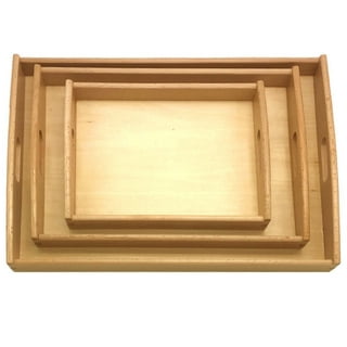 Montessori Wooden Tray, Durable Montessori Sand Tray Toy, Light Educational  Rectangular Shape Wood Trays, for Training Teaching Home Activities , Large  