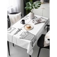 thumbnail image 2 of Black White Rectangle Tablecloth, Cartoon Farmhouse Retro Waterproof & StainResistant Tablecloth, Washable Oil-proof Table Cover for Dining/Party/Wedding/Camping/Buffet 60x120 In, 2 of 9