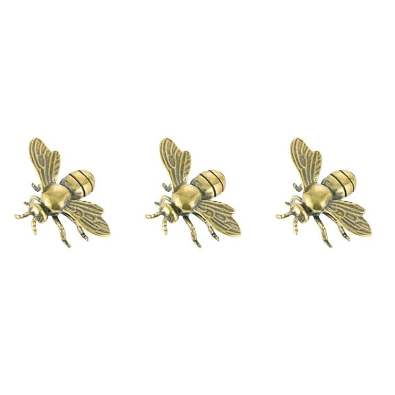 3pcs Decorative Bee Figurine Brass Craft Bee Tabletop Decor Delicate Decoration