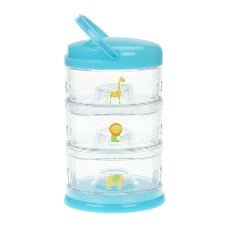 Innobaby Packin' Smart Stackable and Portable Storage System for Formula, Baby Snacks and more. 3 Stackable Cups in Blueberry Sorbet. BPA