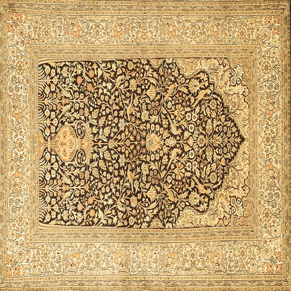 Ahgly Company Indoor Square Persian Brown Traditional Area Rugs, 4' Square