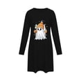 thumbnail image 5 of Edvintorg Night Gowns for Adult Women Crew Neck Loose Lounge Dress Halloween Printed Long Sleeve Casual Sleepshirts Plus Size Womens Clothing Black XL, 5 of 6