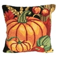 thumbnail image 1 of Liora Manne Frontporch Pumpkin Indoor/Outdoor Pillow Black 18" Square, 1 of 2