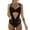 Black, variant on Womens Bathing Suits Tummy Control One Piece Bathing Suit Tummy Control Women V Neck Conjoined Swimsuits Ruched Swimwear Halter Bathing Suit