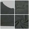thumbnail image 3 of MIXUE Womens Tops Summer Letter Print Round Neck Short Sleeve Slim Fit Fashion Casual Tunic Shirts For Women T-shirts Holiday Wear,Gray,L, 3 of 7
