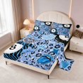 thumbnail image 2 of Erosebridal Billiard King Sheets Blue Bedding, Sky Leopard 4 Pieces (1 Flat Sheet, 1 Fitted Sheet and 2 Pillowcases), 2 of 6