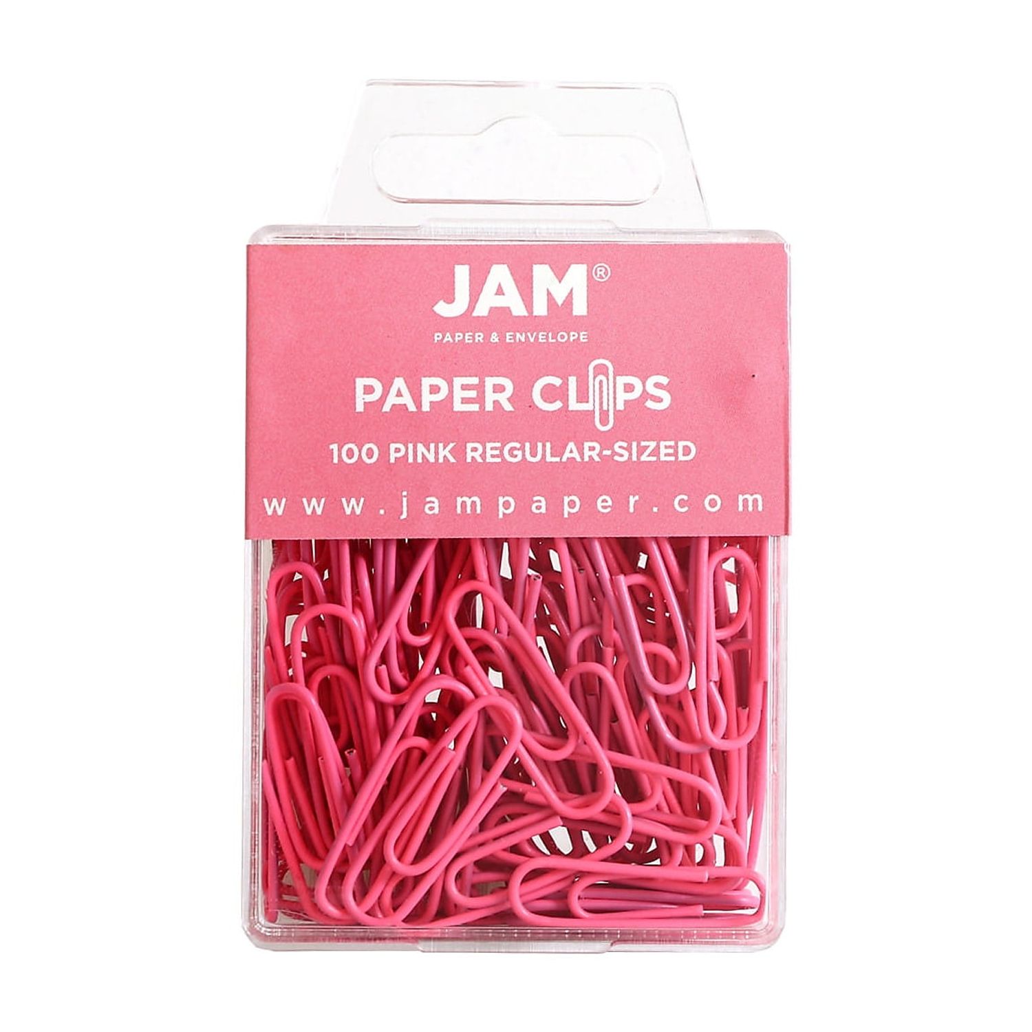 JAM Paper Small Paper Clips Pink 3 Packs of 100 (42186872B)