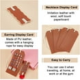 thumbnail image 4 of 10pcs Leather Earring Holders Tangle-Free Necklace Organizer Portable Earring Nacklace Organizer Set Brown Jewelry Card Holer Jewelry Storage Card for Stud Earring Chain Necklaces Storage, 4 of 9