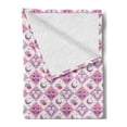 thumbnail image 2 of Baby Soft Flannel Fleece Throw Blanket, Rectangle Diamond Pattern with Funny Owls Sleeping Moons Stars and Clouds Abstract, Cozy Plush for Indoor and Outdoor Use, 50" x 60", Purple Pink, by Ambesonne, 2 of 5
