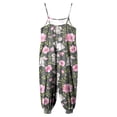 thumbnail image 5 of Staki Girls Rompers Baby Girl Easter Outfits Romper Toddler Bunny Floral Print Jumpsuit Pants Overalls 1-10Y(Black,7-8Years), 5 of 6