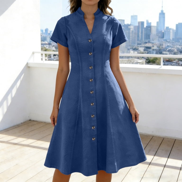 white christmas dresses Women's Oversized A-Line Casual Jersey Knit Dress– PromGirl main image 0