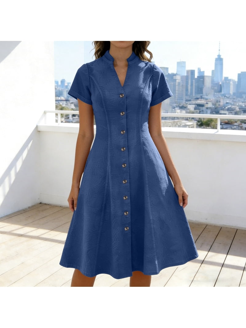 aline denim dress ALIGNE Santiago Denim Button Dress | Blue | Size 2