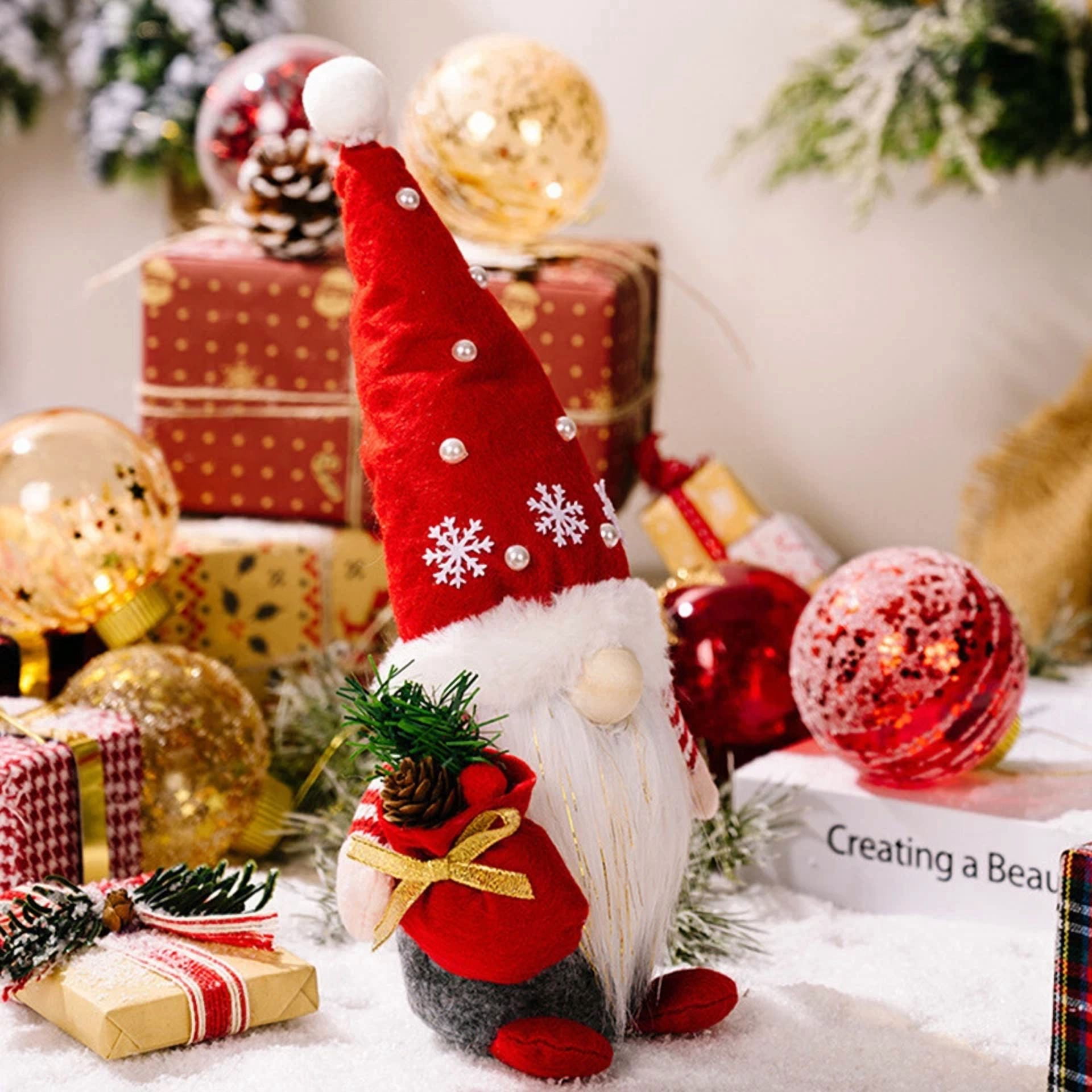 BUTTERFLY- 2Pcs Christmas Gnome Plush Holiday Faceless Gnome Tomte Ornament Decor Gifts