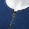 thumbnail image 6 of Women's Sleeveless High Waisted Wide Leg Denim Jumpsuit Jean Pants Rompers, 6 of 6