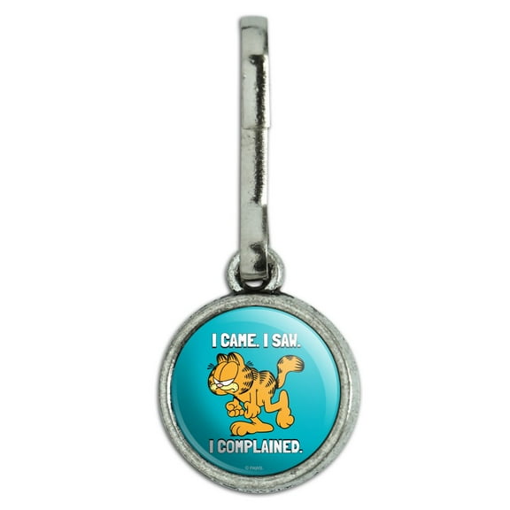 Garfield I Came. I Saw. I Complained. Antiqued Charm Clothes Purse Suitcase Backpack Zipper Pull Aid