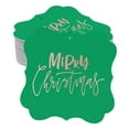 thumbnail image 1 of Inkdotpot Pack Of 100 Merry Christmas Paper Tags DIY Craft Bracket Shape Real Rose Gold Foil Hang Tags, 1 of 6
