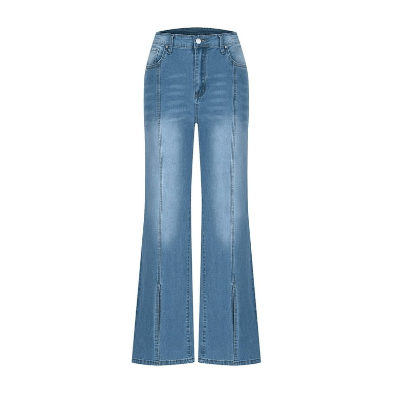 APEXFWDT Jeans for Women High Waist Women's Bell Bottom Jeans Chic