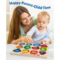 thumbnail image 3 of Coogam Wooden Color Shape Puzzle Board for Toddlers, Movable Sorting and Stacking Montessori Peg Board Matching Game Activities, Fine Motor Educational Learning Toys for 3 4 5 Year Old, 3 of 8