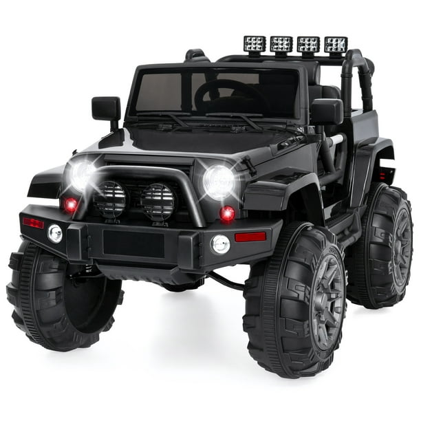 Best Choice Products 12V Kids Ride On Truck w/ Remote Control, Suspension, Bluetooth, LED Lights - Black - Walmart.com