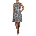 thumbnail image 1 of Silky Vintage Retro A Line Sleeveless Work Casual Belted Dress, 1 of 2