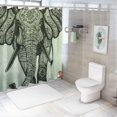 thumbnail image 7 of Orinice Elephant Spices Silk Screen Bathroom Decor Set Colorful Luxurious Graphic Print Polyester Fabric Fashion Shower Curtain with Hooks Waterproof Shower Curtain for Bathroom Decoration 36x72, 7 of 7