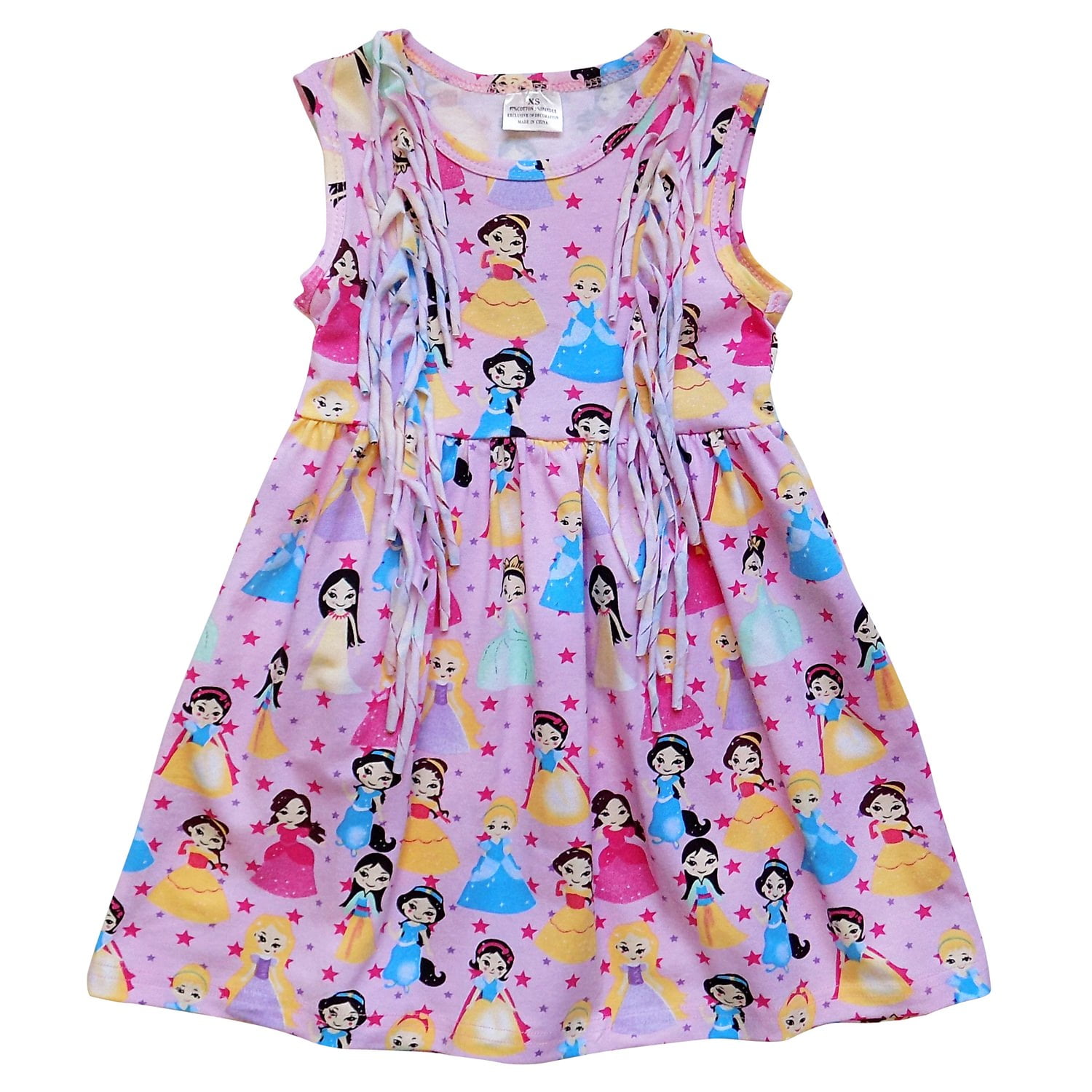 So Sydney Toddler /& Girls Bohemian Fringe Accent Tank Top Boho Cotton Dress