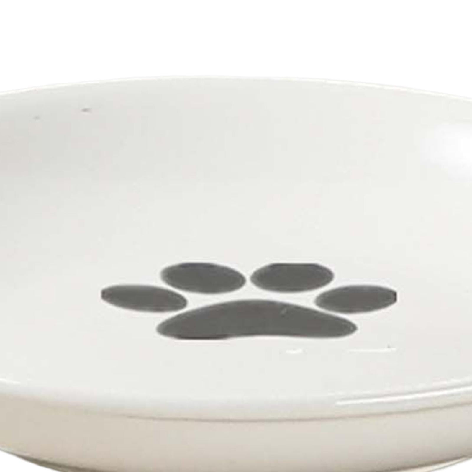 Lkeiyay Elevated Cat Bowls - Raised Tilted Ceramic Cat Food Bowls for  Indoor Cats,Ergonomic Cat Feeding Bowls with Clear Acrylic Stand
