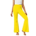 thumbnail image 6 of Htigea Girls Flare Leggings with Pockets, High Waist Bootcut Yoga Pants, Dance Athletic Bell Bottoms for Teen Today Sales Yellow,6 Years, 6 of 6