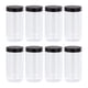 thumbnail image 1 of Uxcell 17oz/ 500ml tarros de plástico redondos con tapa de tornillo negra para almacenamiento 8Pack, 1 of 5