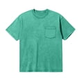 thumbnail image 4 of Telankuip Workout T Shirts for Men Oversized Vintage Washing Printed Short Sleeve Crewneck Tees Casual Relaxed Fit Summer Workout Tops with Pocket Mint Green M, 4 of 4