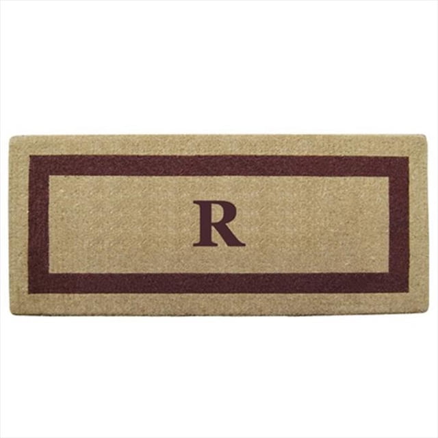 Nedia Home 02074R Single Picture - Brown Frame 24 x 57 In. Heavy Duty Coir Doormat - Monogrammed R