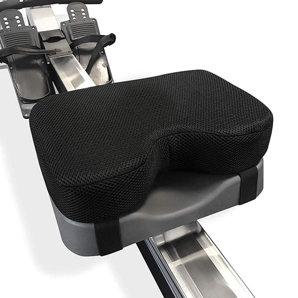 Cojín para asiento de máquina de remo, cojín para asiento de máquina de interior con funda lavable de espuma viscoelástica más gruesa y correas para h