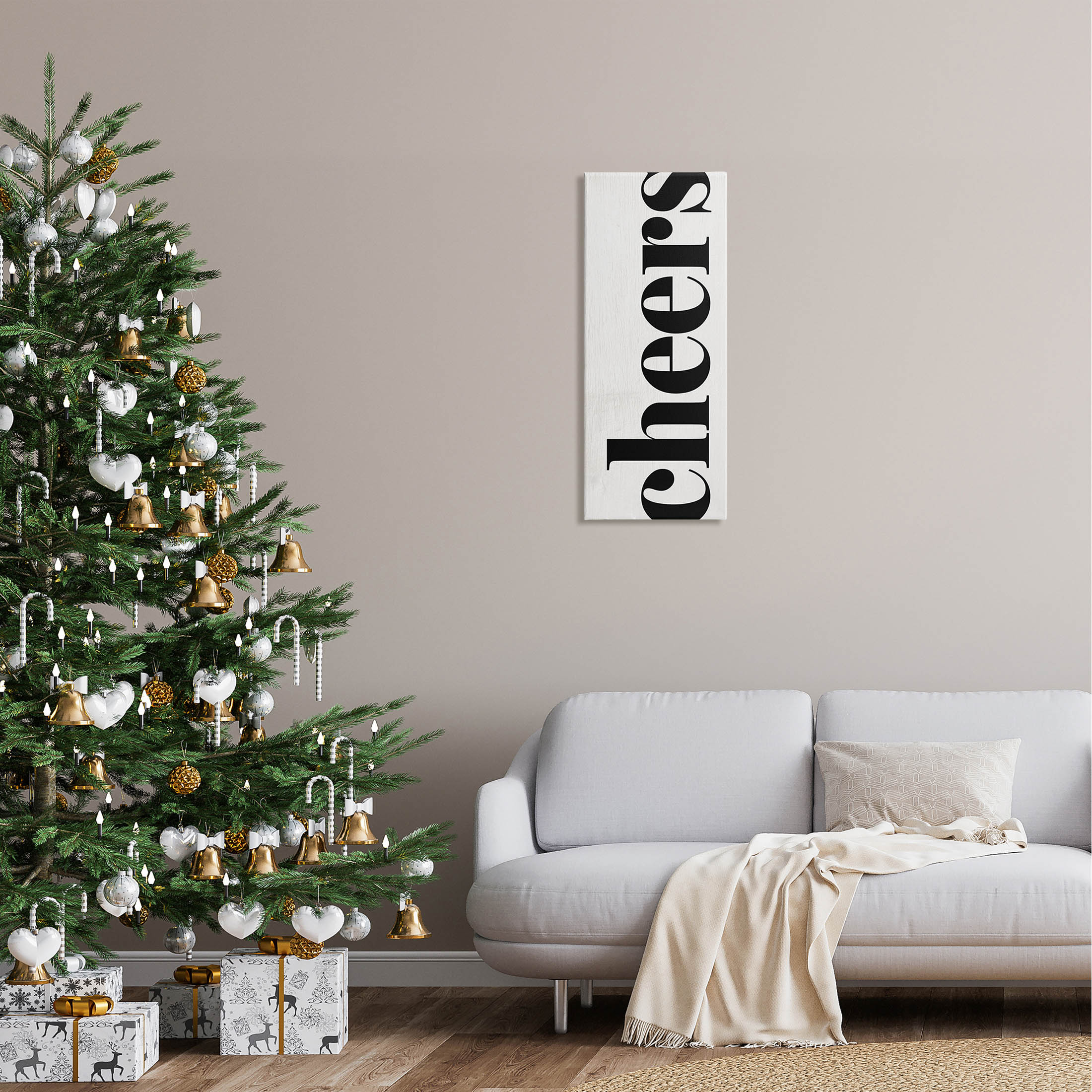 Cheers Holiday Kitchen Sign Holiday Graphic Art Gallery Wrapped Canvas Print Wall Art