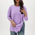 thumbnail image 2 of ZQGJB Post Shoulder Surgery Shirts for Women Tear Away 3/4 Sleeve Tops After Rotator Cuff Shirts Chemo Port Adaptive Clothing Light Purple XXL, 2 of 5