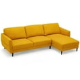thumbnail image 4 of YYAo Loveseat Sofa Couches, Comfy Couch Soft Love Seats Sofa,L-Shaped Fabric Sectional Sofa with Chaise Lounge and Solid Wood Legs-Yellow, 4 of 10