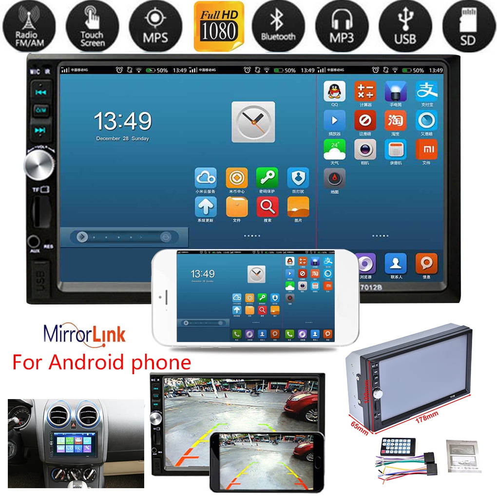 Double 2DIN Bluetooth Touch Car Stereo Audio MP5 MP3 Player FM Radio USB AUX GPS