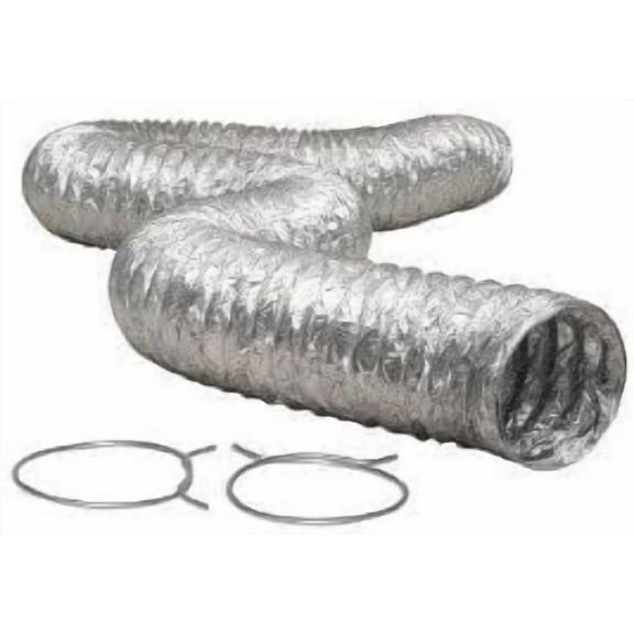 Lambro 4" X 4' Aluminum Flexible Dryer Vent Air Duct 4 Ft with 2 Clamps