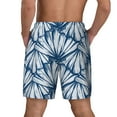 thumbnail image 4 of Uemuo Blue Shells Pattern Mens Swim Trunks Quick Dry Board Shorts with Mesh Lining, Stretch Beach Shorts Quick Dry No-Chafing Board Shorts-Large, 4 of 9