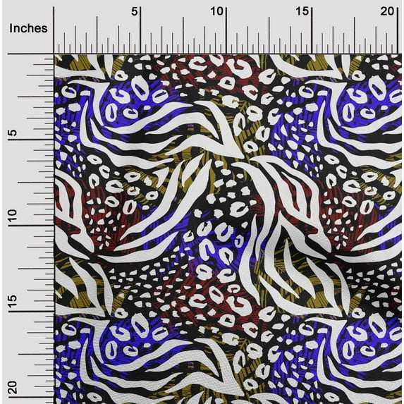 oneOone Cotton Cambric Maroon Fabric Animal Skin Sewing Material Print Fabric By The Yard 42 Inch Wide-2J2