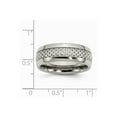 thumbnail image 6 of White Stainless Steel Ring Band Wedding Grey Carbon Fiber, 6 of 6