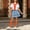 Orange, variant on Daiosportswear Girls 4 Piece Summer Outfit Set, Crew Neck Tee Detachable Scarf Tiered Ruffle Denim Skirt Knee High Socks for 3-16Y Yellow 15-16 Years