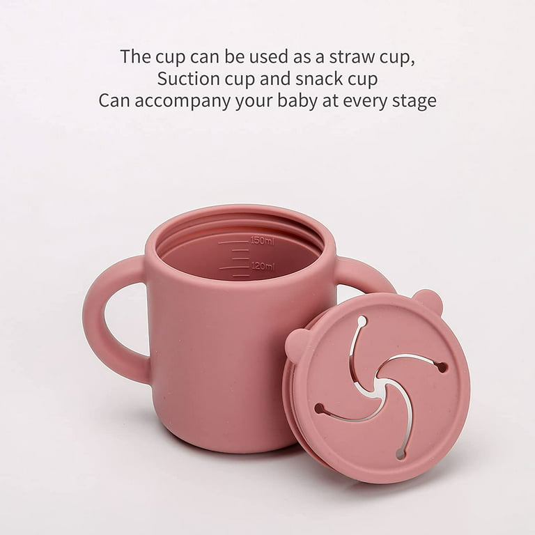 Baby Straw Cups 6 Months+ Baby Silicone Straw Drinking No Spill Snack Cups  Bpa Free