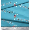 thumbnail image 3 of Soimoi Blue Moss Georgette Fabric Floral Quotes Text Printed Craft Fabric by the Yard 44 Inch Wide, 3 of 3